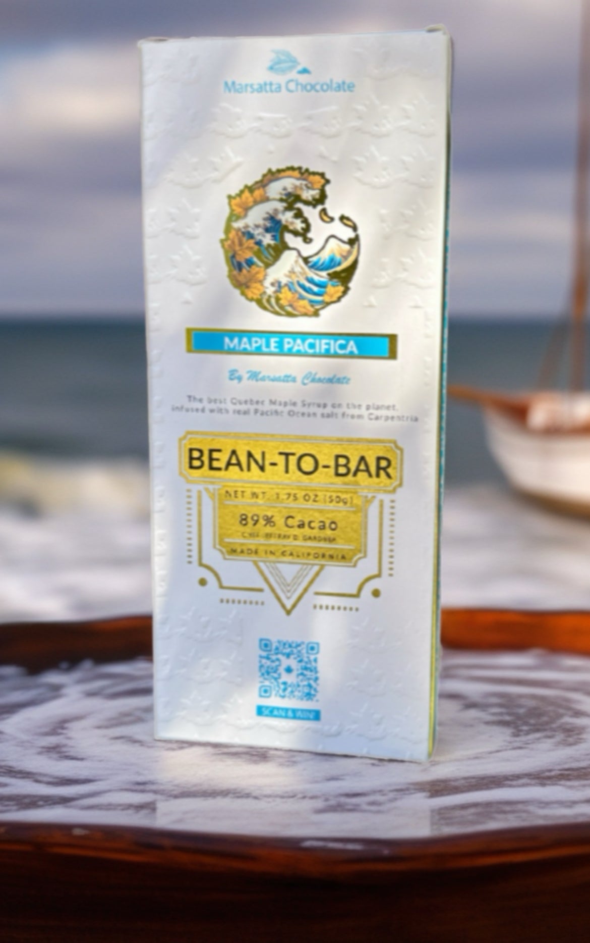 89% Maple Pacifica - Bean-to-Bar Dark Chocolate with Maple & Ocean Salt