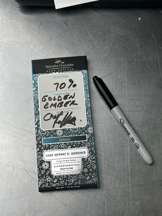 Golden Ember 70% Dark Chocolate | Ginger & Turmeric | Madagascar Origin
